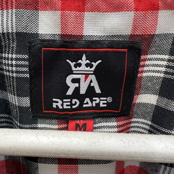 Red Ape M Mens plaid button down shirt - Picture 4 of 5